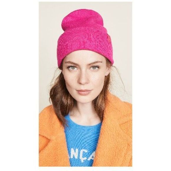 Hat Attack Bright Pink Knit Beanie Hat - Picture 1 of 4